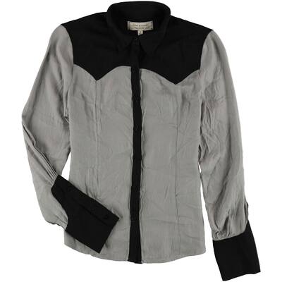 Max Studio London Womens Colorblocked Button Up Shirt
