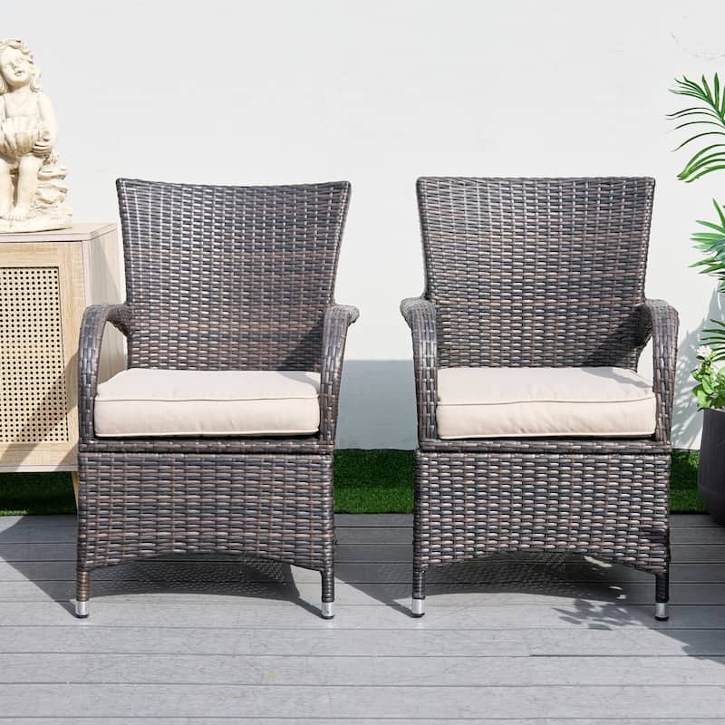 7-piece Modern Outdoor Aluminum Wicker Dining Set with 6 Chairs