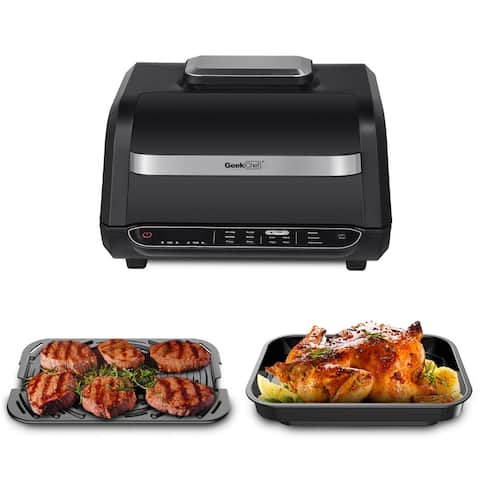 Indoor Grill 8-in-1 with Air Fryer Roast Bake Dehydrate Broil
