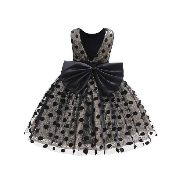 Shop Rain Kids Baby Girl Gold Sequin Black Polka Dot Tulle