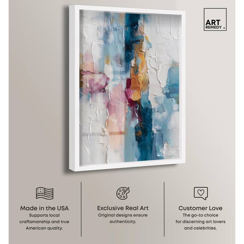 Petal Pink and Ocean Blue II Shadowbox by Art Remedy
