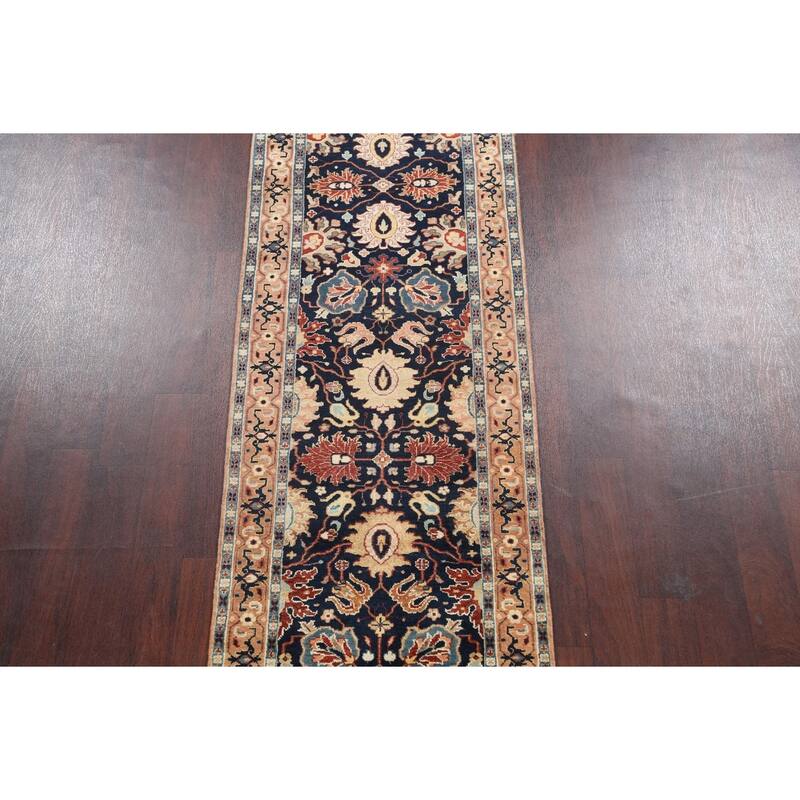 Vegetable Dye Floral Heriz Serapi Oriental Runner Rug Hand-knotted - 2'8" x 9'9"