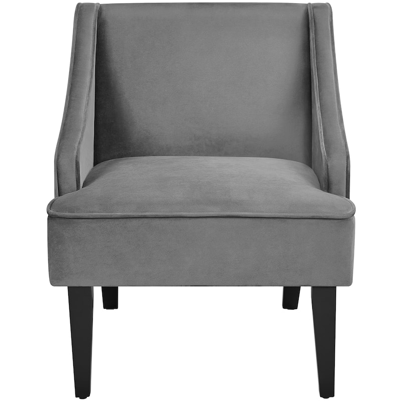 Yaheetech Modern Velvet Fabric Accent Chair with Rubber wood Legs