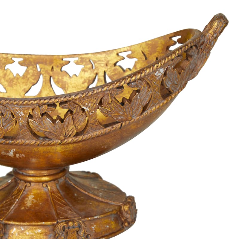 Bronze Polystone Traditional Decorative Bowl - 18 x 8 x 11