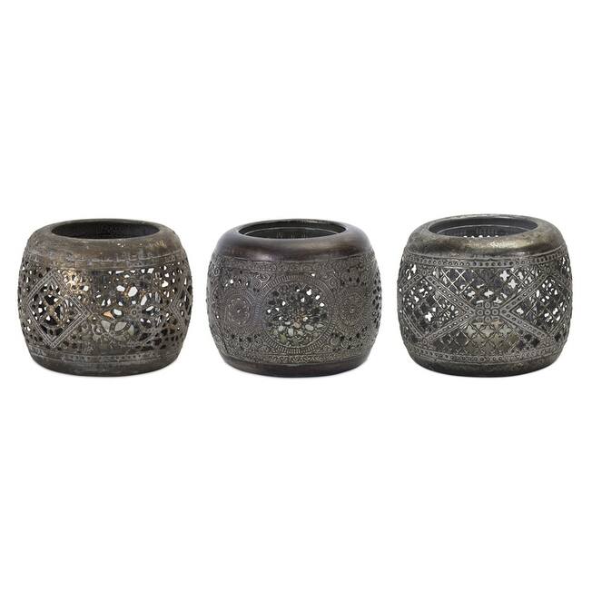 Punched Metal Votive Holder (Set of 6) - 4.5 x 4.5 x 4