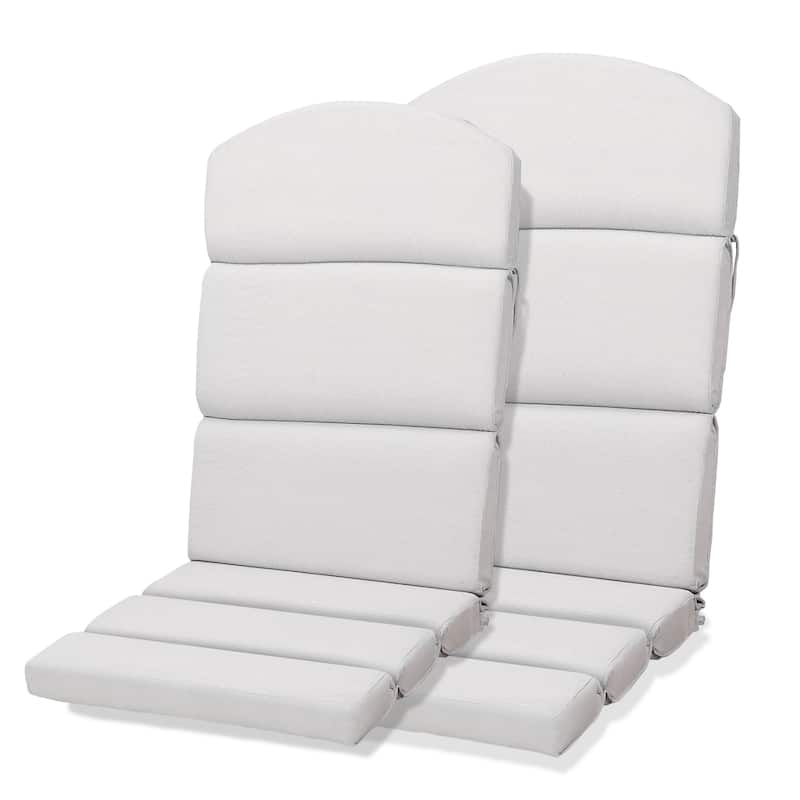 Aoodor Patio Chair Cushion Set of 2 - High-Back Adirondack Patio Cushions with Ties - N/A - LightGrey