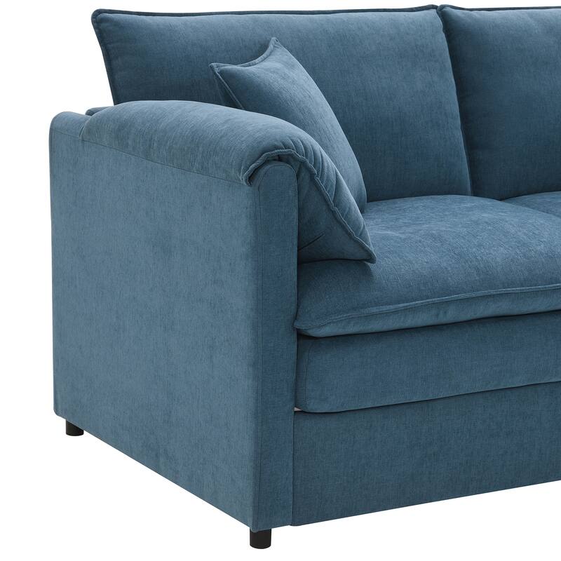 Chenille Modular Sectional Sofa, U Shaped Cloud Couch Set