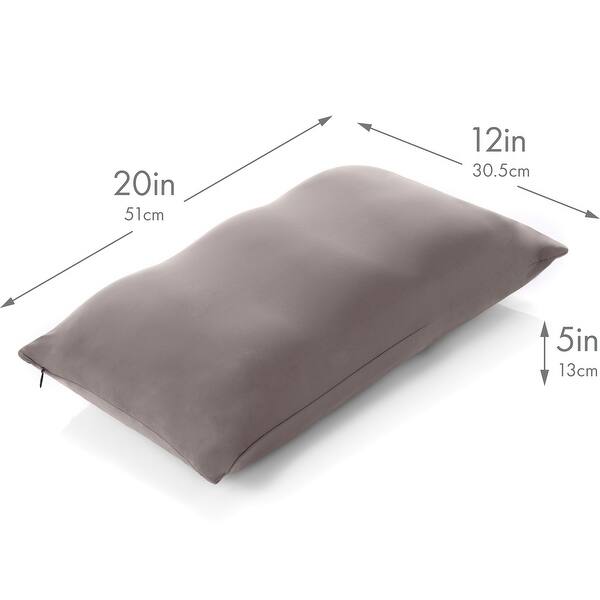 Premium Microbead Pillow, AntiAging, Silk like Cover, Stone Gray Bed