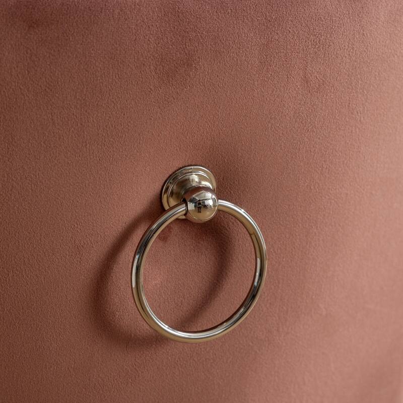 2-Piece Set, Modern Velvet Dining Chairs with Nailhead Trim and Corduroy Fabric Seat, for Dining Room, White PU and Pink Velvet