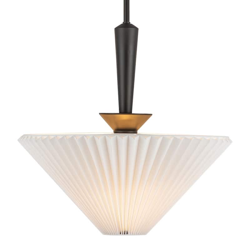 Alora Lighting PD497016 Bridgette 16" Wide Pendant - Matte Black / Folded White