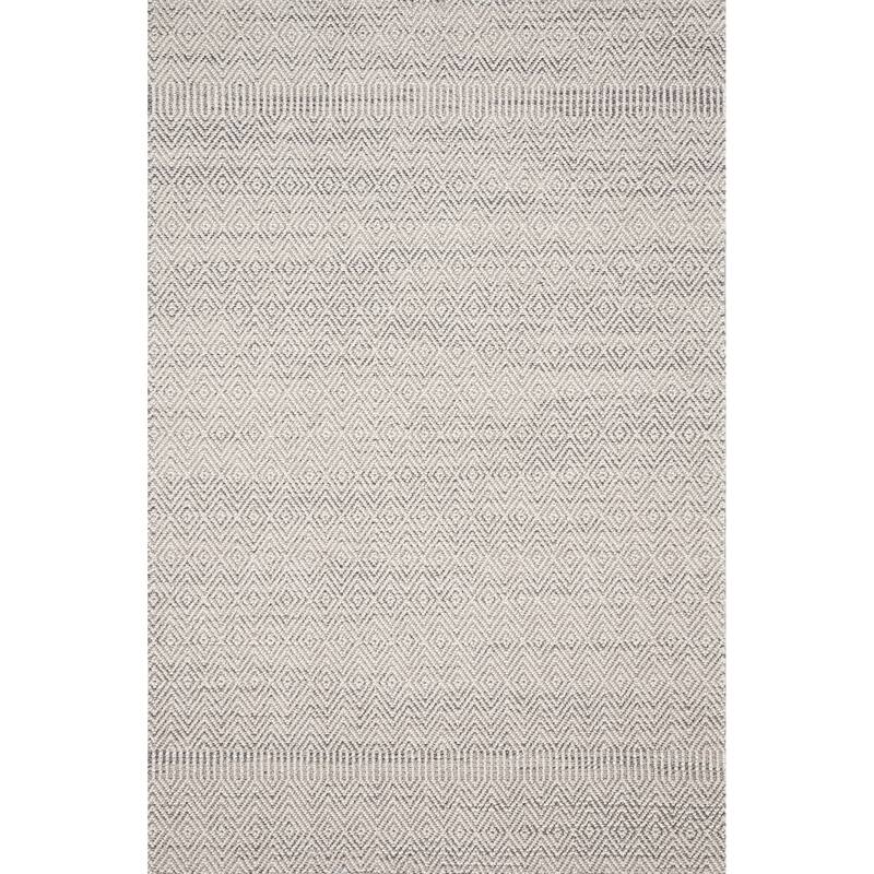 Alexander Home Denise Diamond Textured Indoor / Outdoor Area Rug - 6'7" x 9'4" - Grey/ Bone