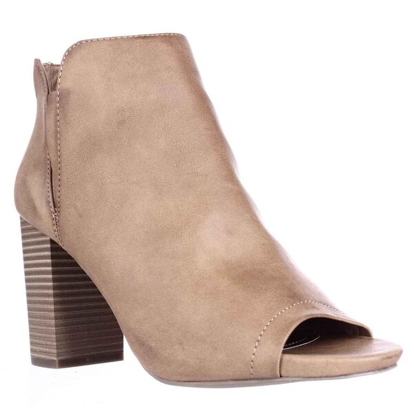 madden girl Fiizzle Peep Toe Ankle Booties, Cognac Paris - 8.5 us