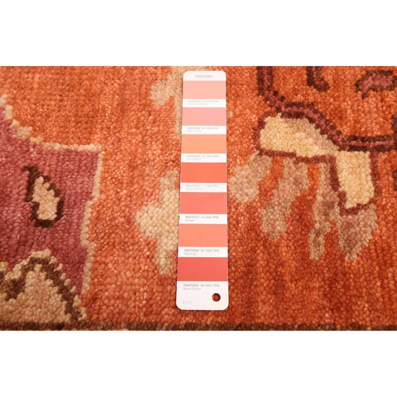 ECARPETGALLERY Hand-knotted Modern Oushak Dark Copper Wool Rug - 10'2 x 13'9