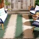 preview thumbnail 3 of 6, SAFAVIEH Courtyard Soma Casual Waterproof Patio Backyard Rug 6'7" x 9'6" - Dark Green/Beige - Rectangle