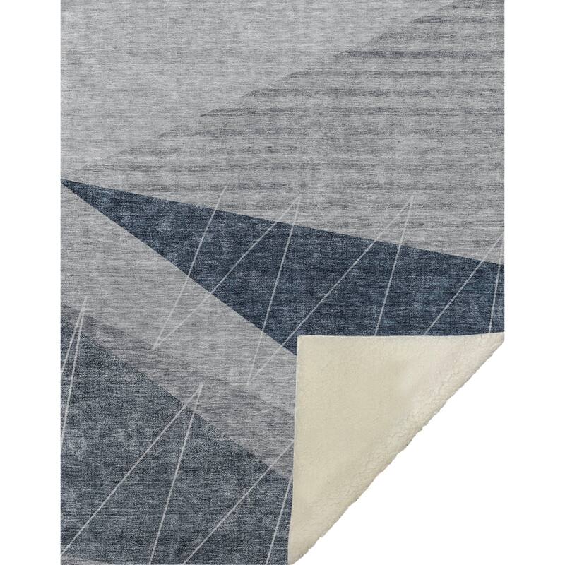 Premium Machine Washable Modern Prism Sherpa Throw Blanket