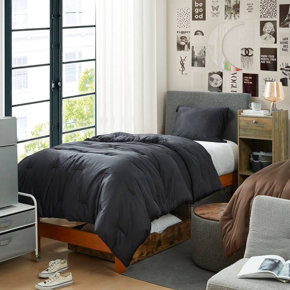 Cool as the Other Side of the Pillow - Coma Inducer® Oversized Comforter Set - Black