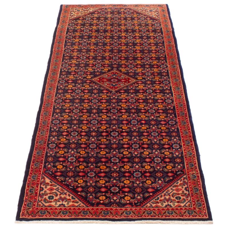 ECARPETGALLERY Hand-knotted Andelz Navy Wool Rug - 3'10 x 10'2