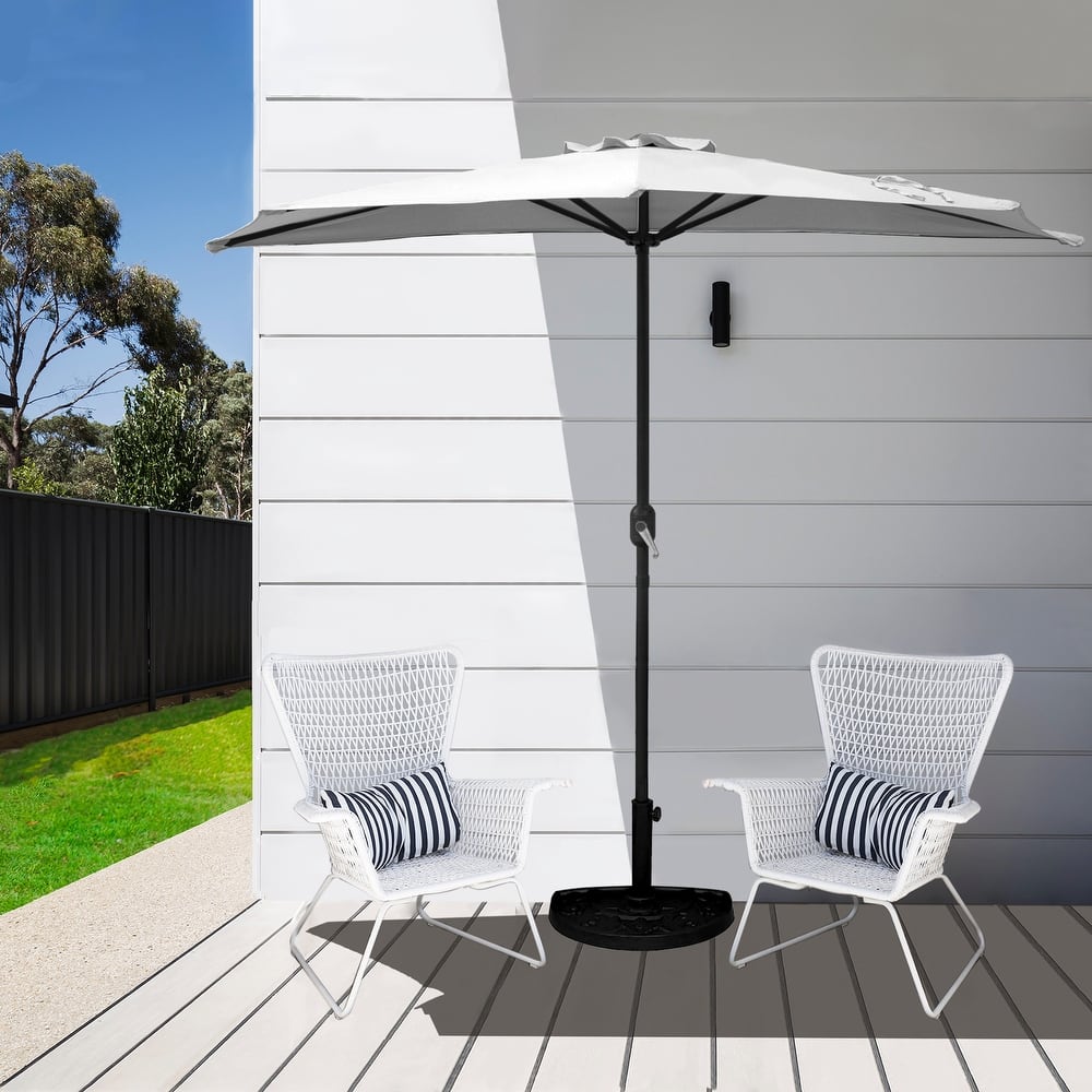 Merritt 9 Ft Half Market Umbrella Included Base