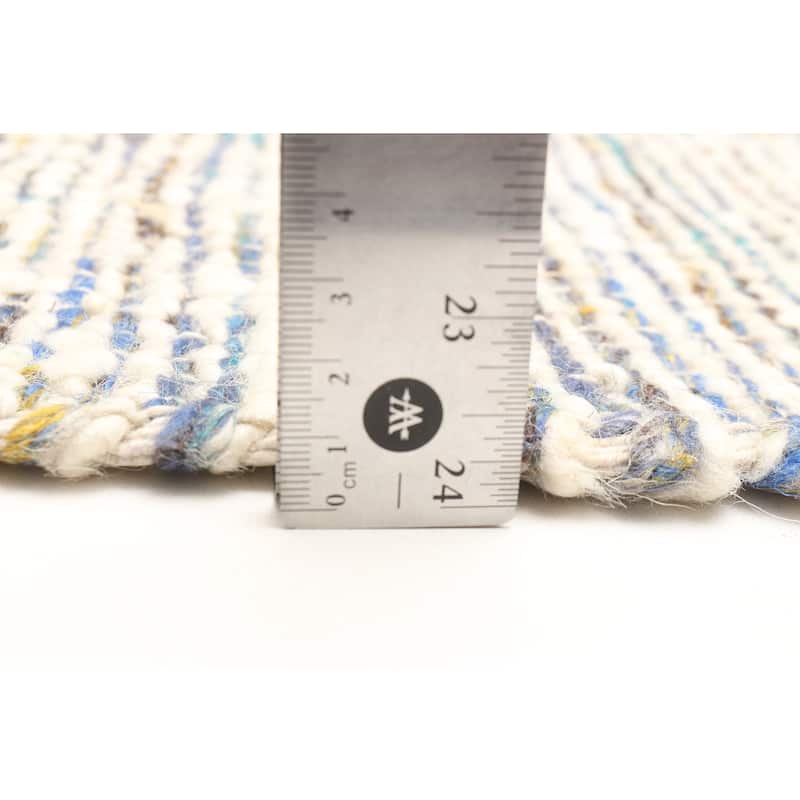 ECARPETGALLERY Braid weave Sienna Cream Wool Rug - 5'0 x 7'9