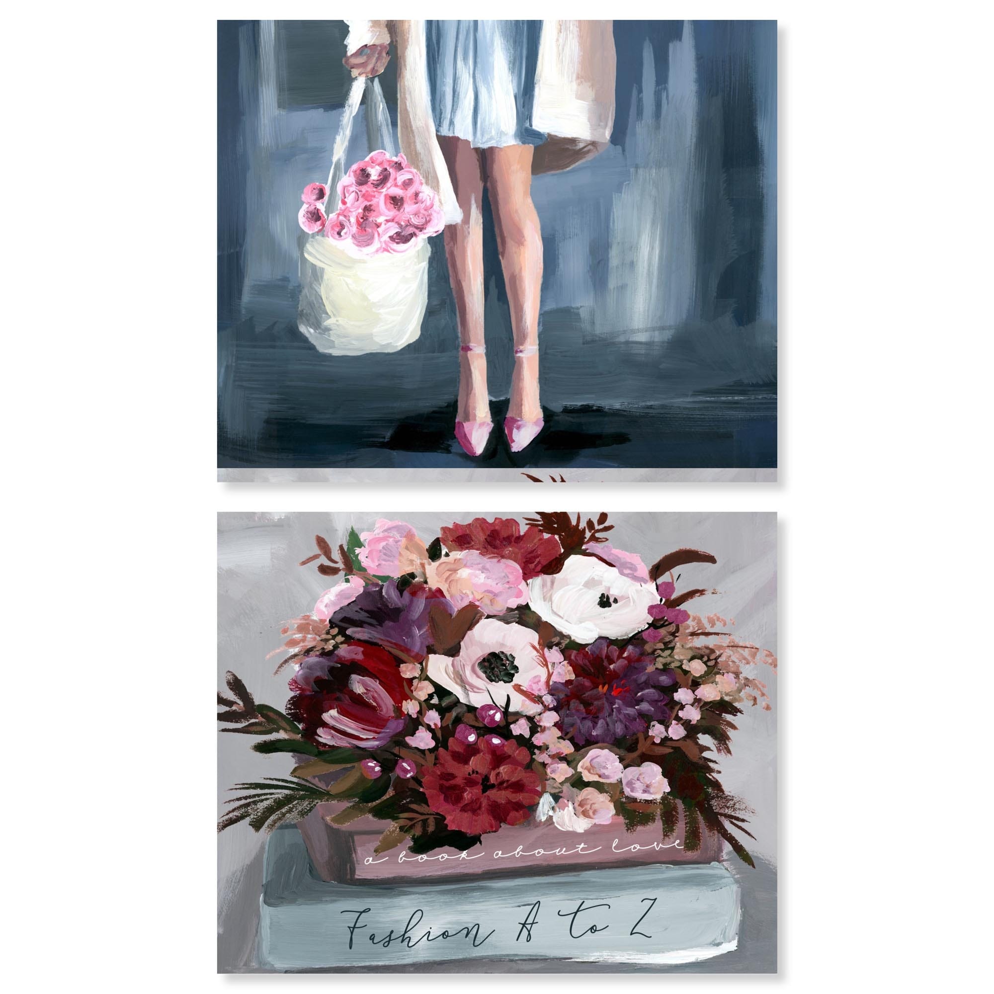 Blush Pink Bedroom Serenity Farm Art Set of 2 Wrapped Canvas Print by Art Remedy