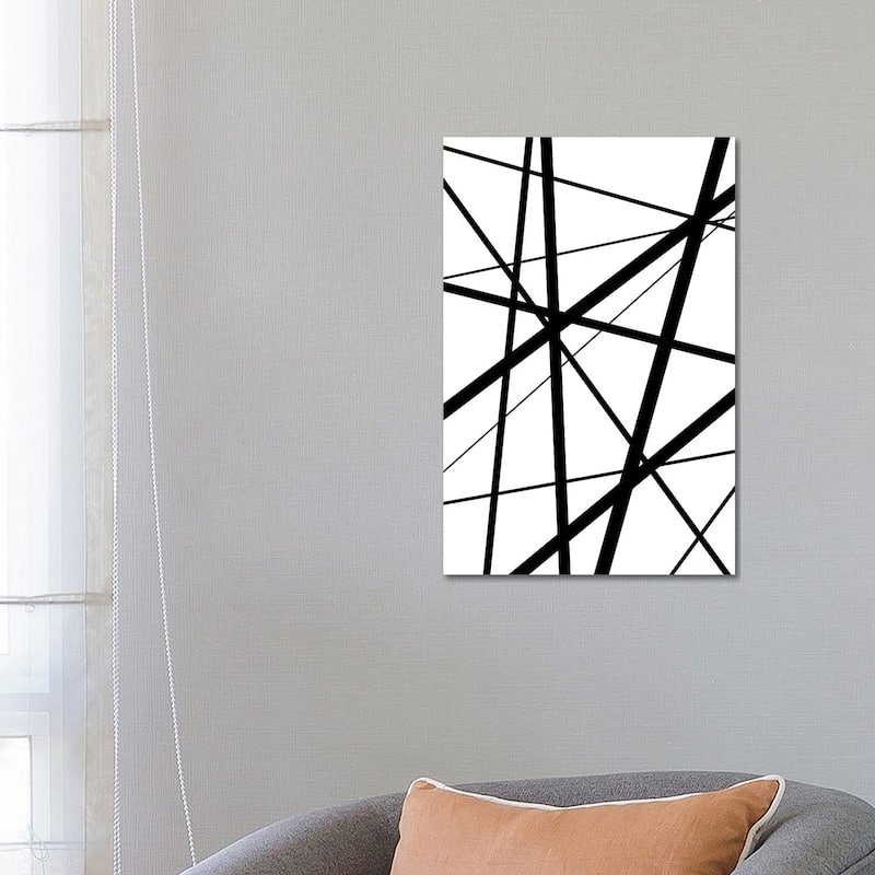 iCanvas "Black And White Geo Lines I" by Urban Epiphany Canvas Print - 26x18x1.5