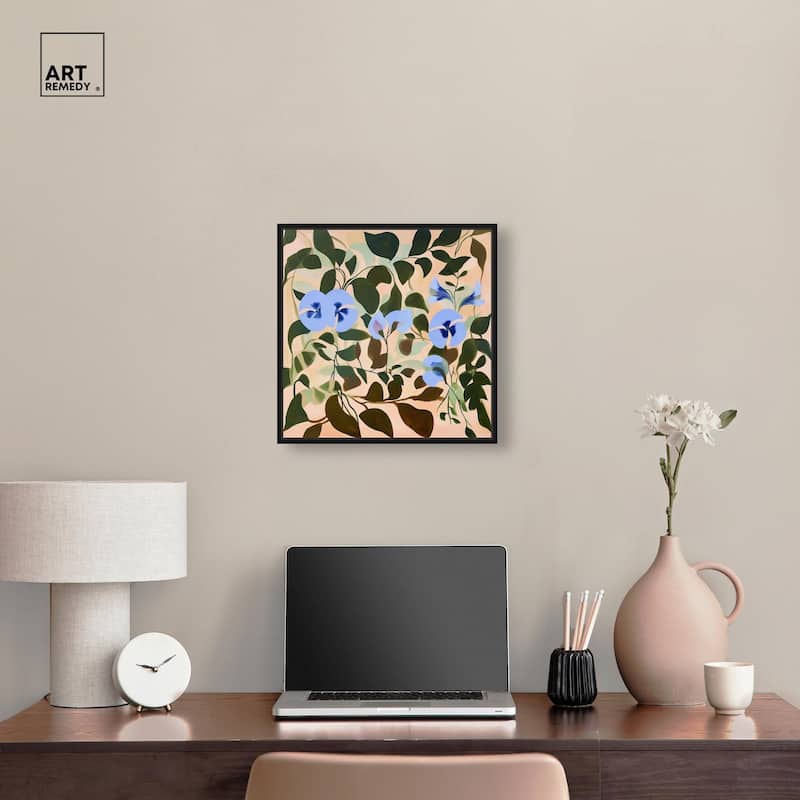 Naive Blue Flowers Canvas by Art Remedy