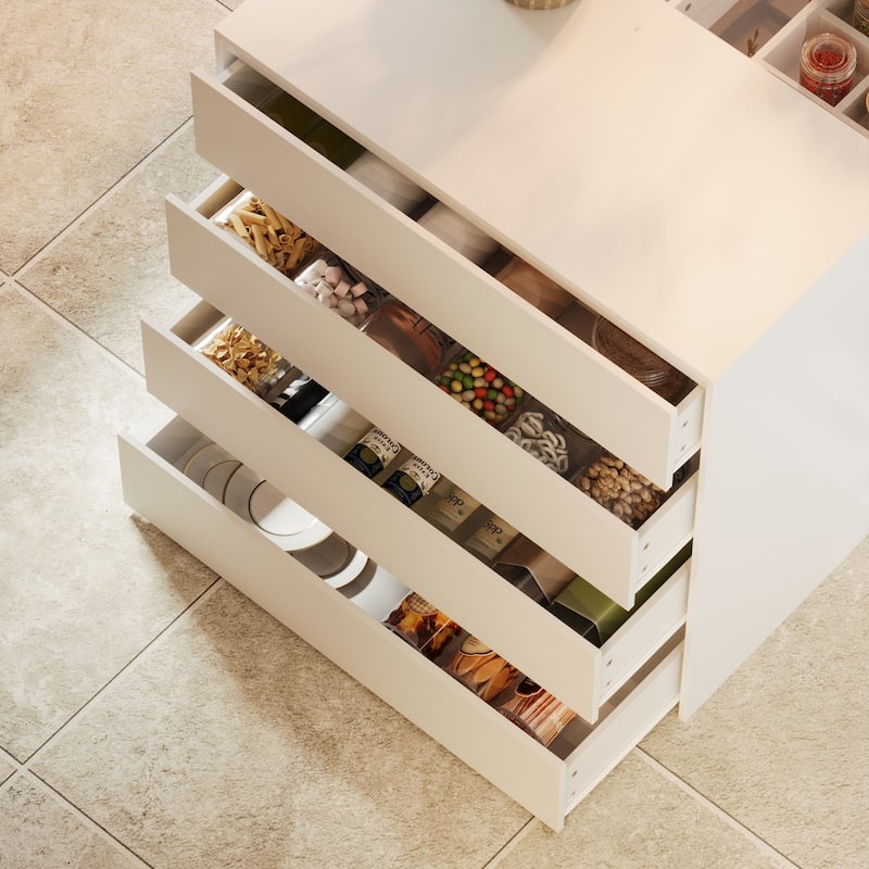 Sleek Closet Storage Island with Multiple Drawers for Accessories