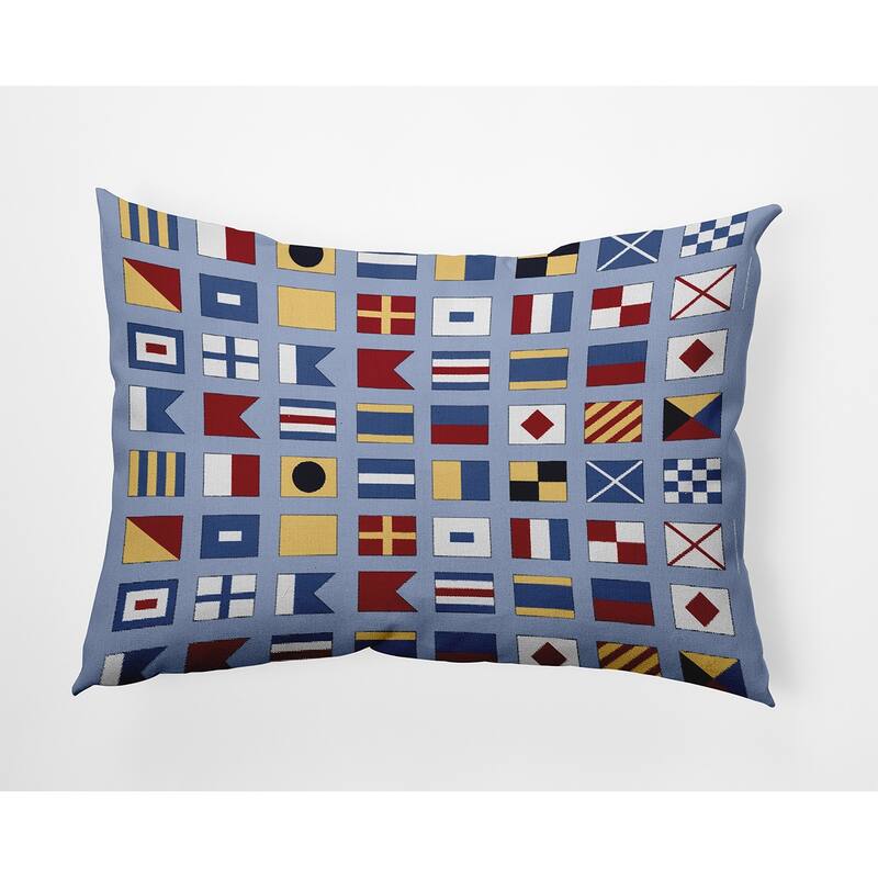 Nautical Flags Decorative Throw Pillow - 14" x 20" - Peri