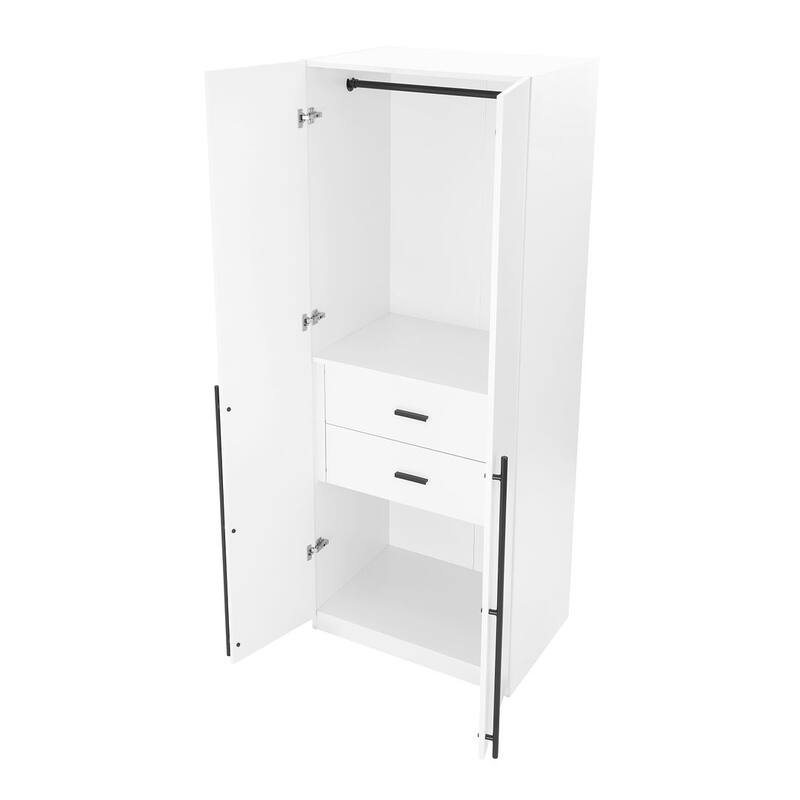Manhattan Comfort Lee Modern Freestanding 2-Piece Module Wardrobe Closet Armoire