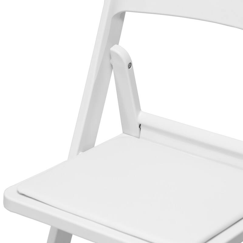 Set of 4 Commercial Resin Folding Event Chairs with Removable Padded Seats - 17.5"W x 18.25"D x 31.25"H