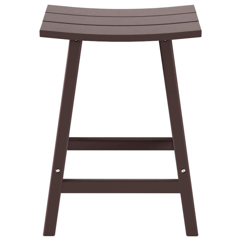 Polytrends Laguna Hdpe All Weather Outdoor Patio 24" Saddle Seat Counter Stool
