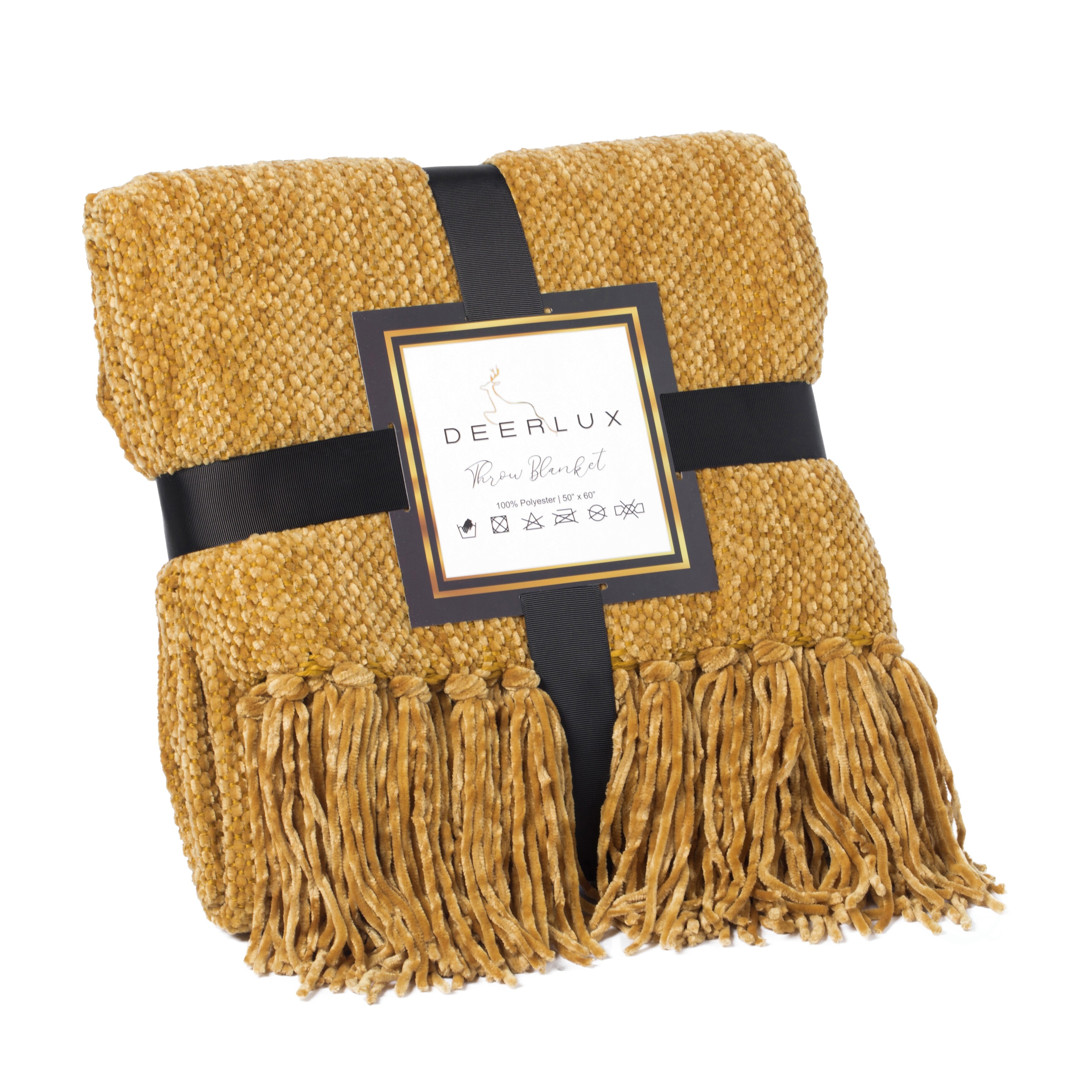 Yellow chenille sales throw