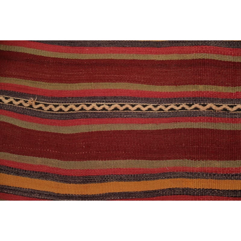 Hand Woven Oriental 100% Wool Carpet Southwestern Geometric Oranges & Rust Kilim Area Rug - 7' 5'' X 4' 7''