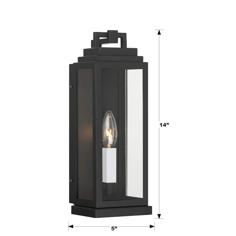 Aspen 1 Light Matte Black Outdoor Sconce - 5"W x 14"H x 4.5"D