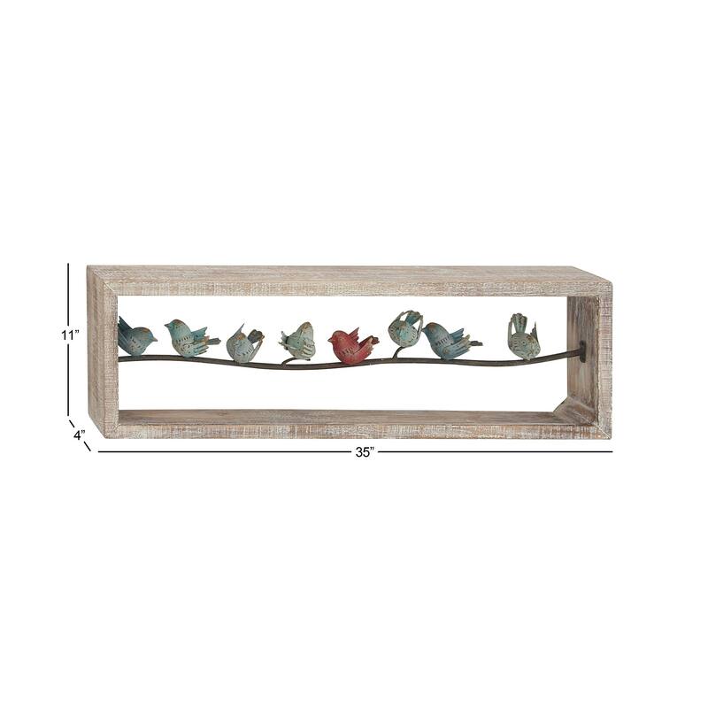 White Metal Bird Home Wall Decor