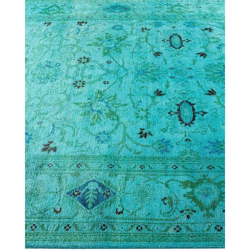 Vibrance, One-of-a-Kind Hand-Knotted Area Rug - Blue, 6' 1" x 8' 9" - 6' 1" x 8' 9"