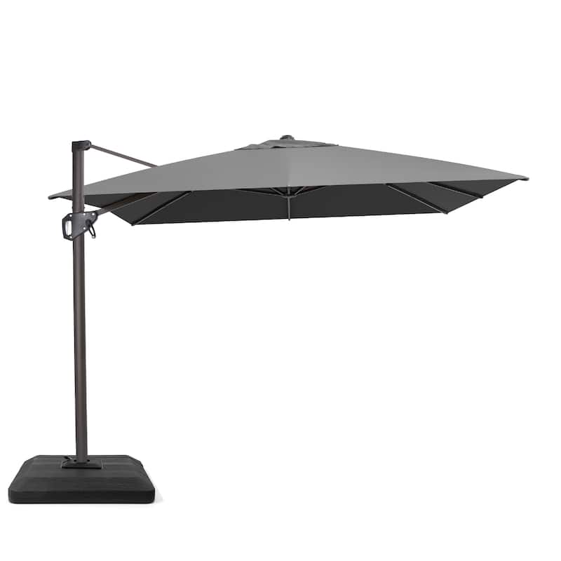 VredHom Patio Outdoor 9 x 11 FT Cantilever-Offset Umbrella with Premium Weight Base - DarkGrey