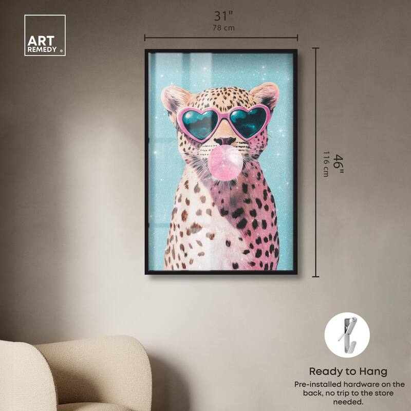 Pastel Cheetah Bubblegum Shadowbox by Art Remedy