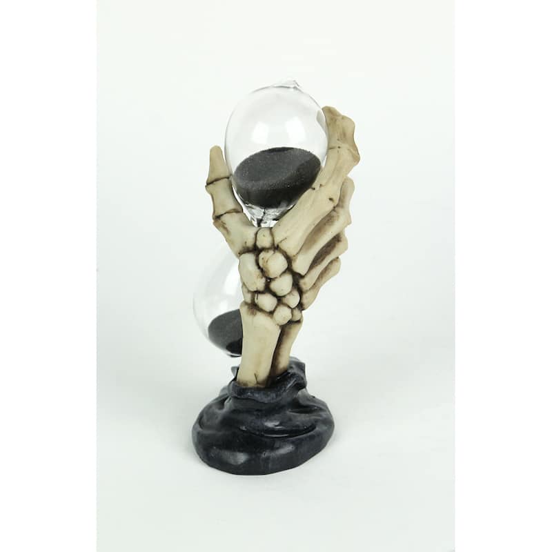 Creepy Skeleton Hand Bone Finish Hourglass Sand Timer - 6.5 X 3 X 2.5 inches