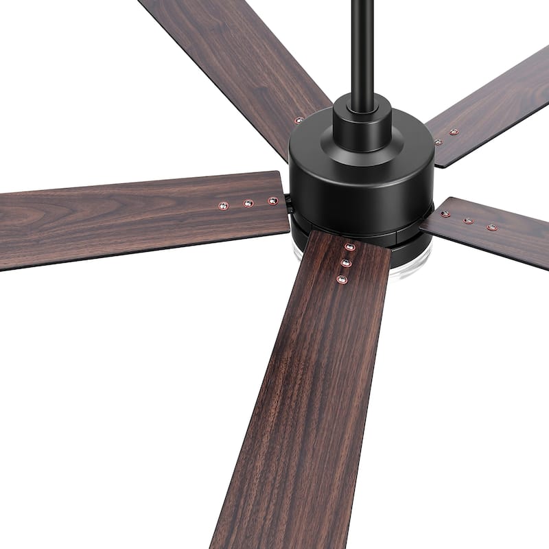 52" Modern Black Reversible 5-Blade Clear Acrylic Lens Ceiling Fan with Light and Remote