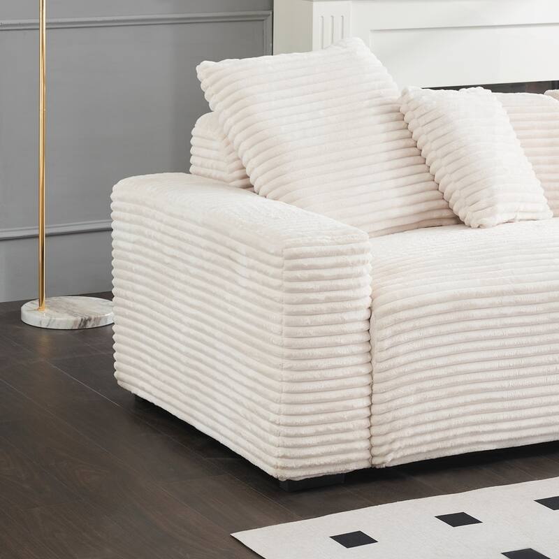 104.72-inch 4-seat large sofa with 4 throw pillows