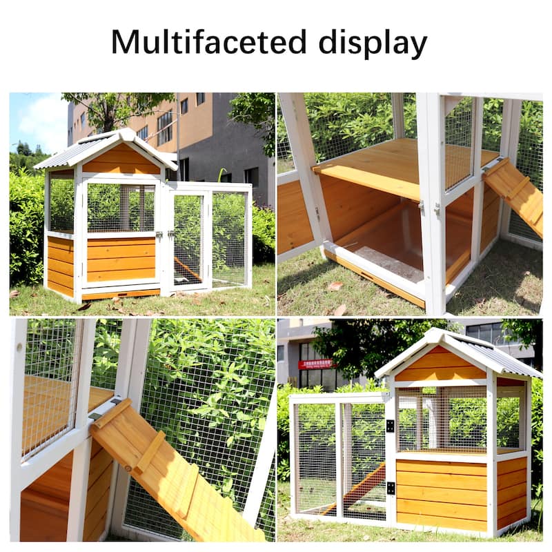 Large outdoor chicken coop chicken coop,duck coop with nest box, bird cage, rabbit cage,waterproof PVC board (gradient 80°)