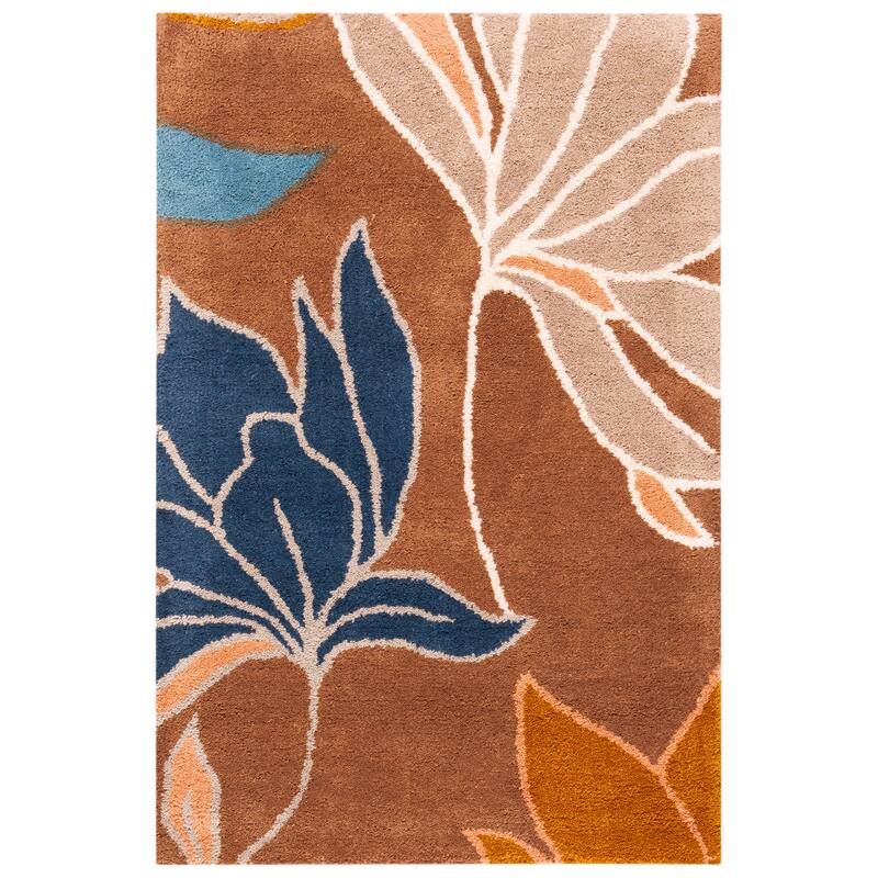 SAFAVIEH Handmade Soho Siobhan Floral N.Z. Wool Rug - 2' x 3' - Brown/Multi