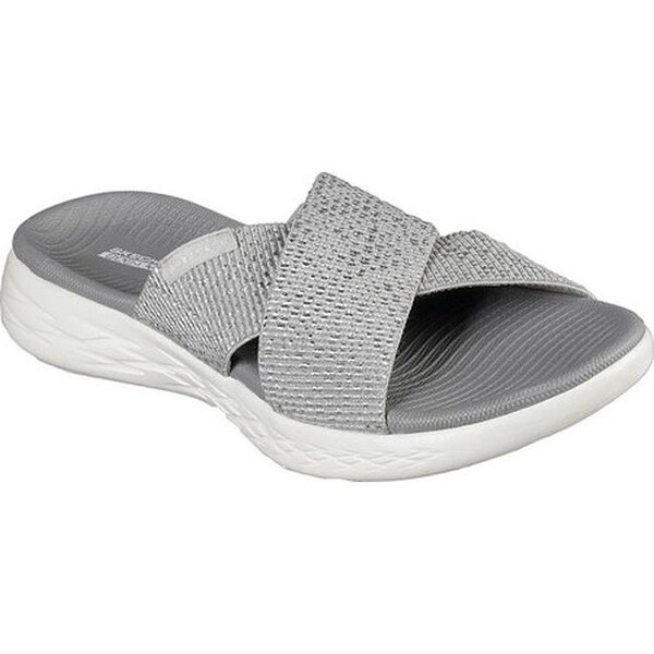 skechers sandals womens silver