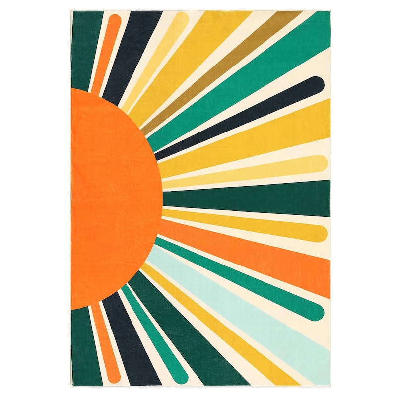 Garvee Rainbow Sol Kids Area Rug