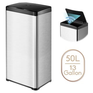 13 Gallon Automatic Trash Can Stainless Steel Touchless Motion Sensor ...
