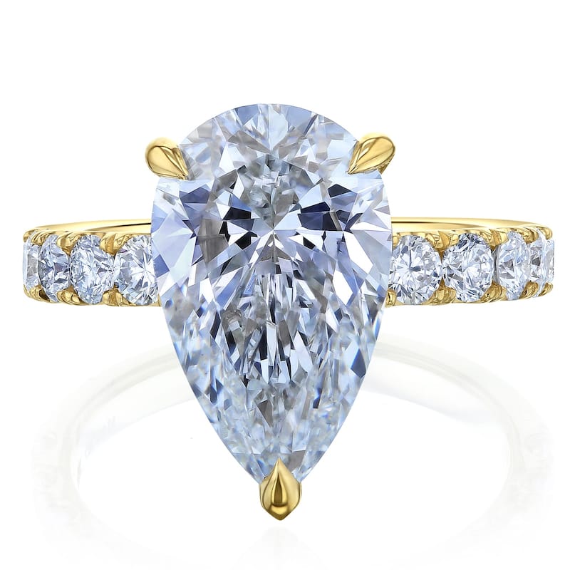 ​Kobelli 6 Carat Lab Grown Diamond Certified 14k Solid Gold Half Eternity Fuji Engagement Ring (EF/VS) - Yellow - 4.5