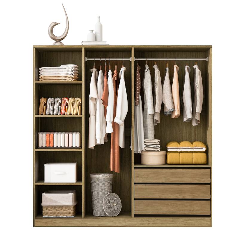 Roomfitters Open Wardrobe Closet System, Freestanding Armoire and Large Storage Organizer with Hanging Rails