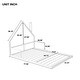 preview thumbnail 4 of 7, Full Size Metal Floor Bed Slats Support Bed Frame with House-shaped Headboard, Simple Metal Bed Kids Toddler, Solids White