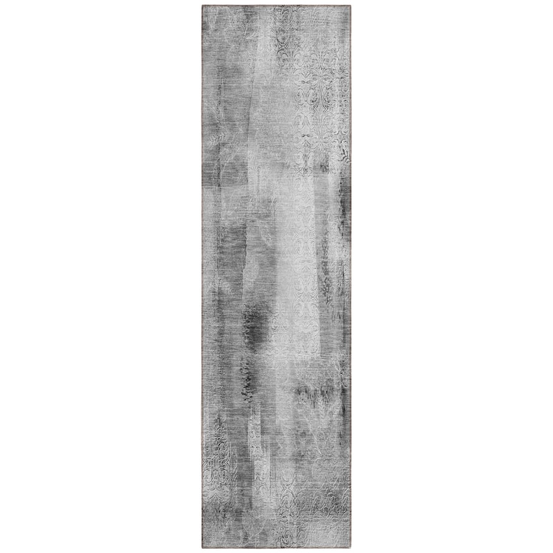 Machine Washable Indoor/ Outdoor Modern Imprints Chantille Rug